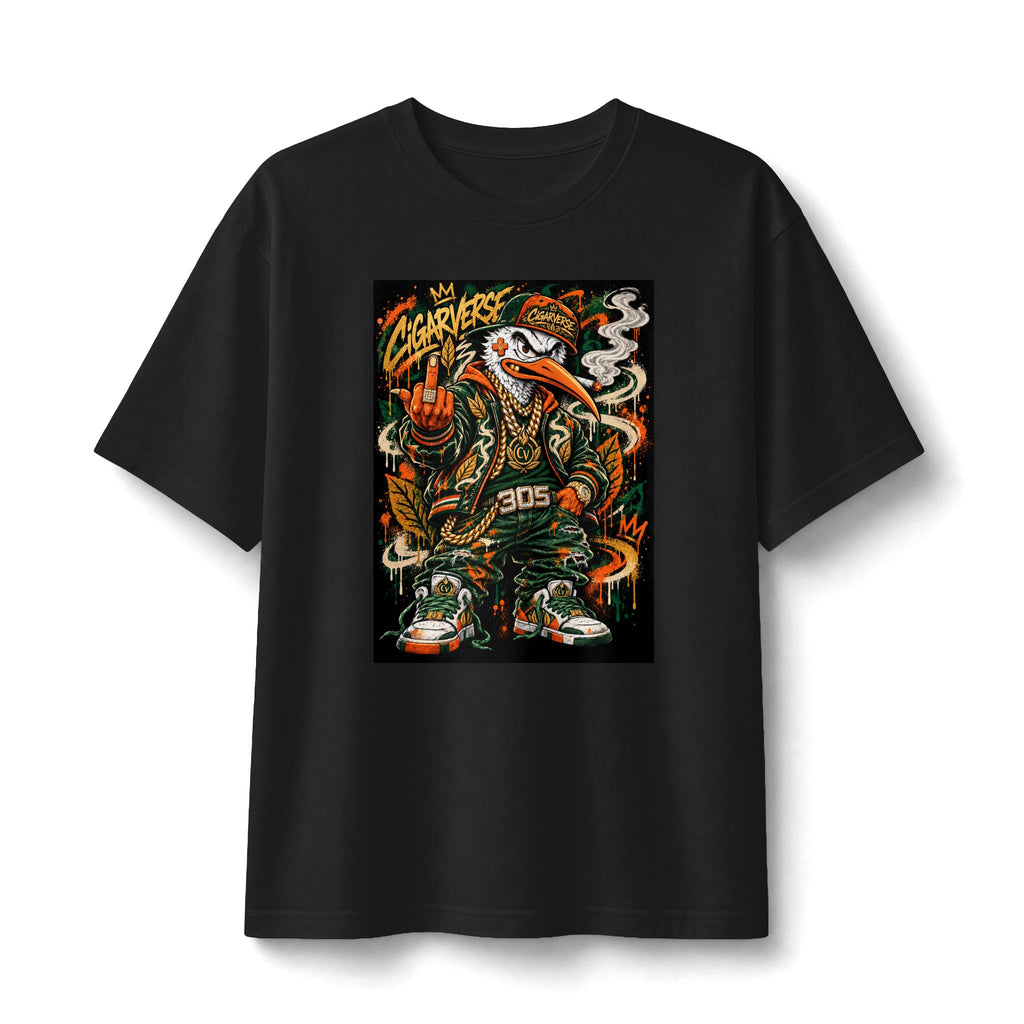 Graphic CIGARVERSE T‑Shirt — Bold Streetwear Tee with Smoking Skeleton Design