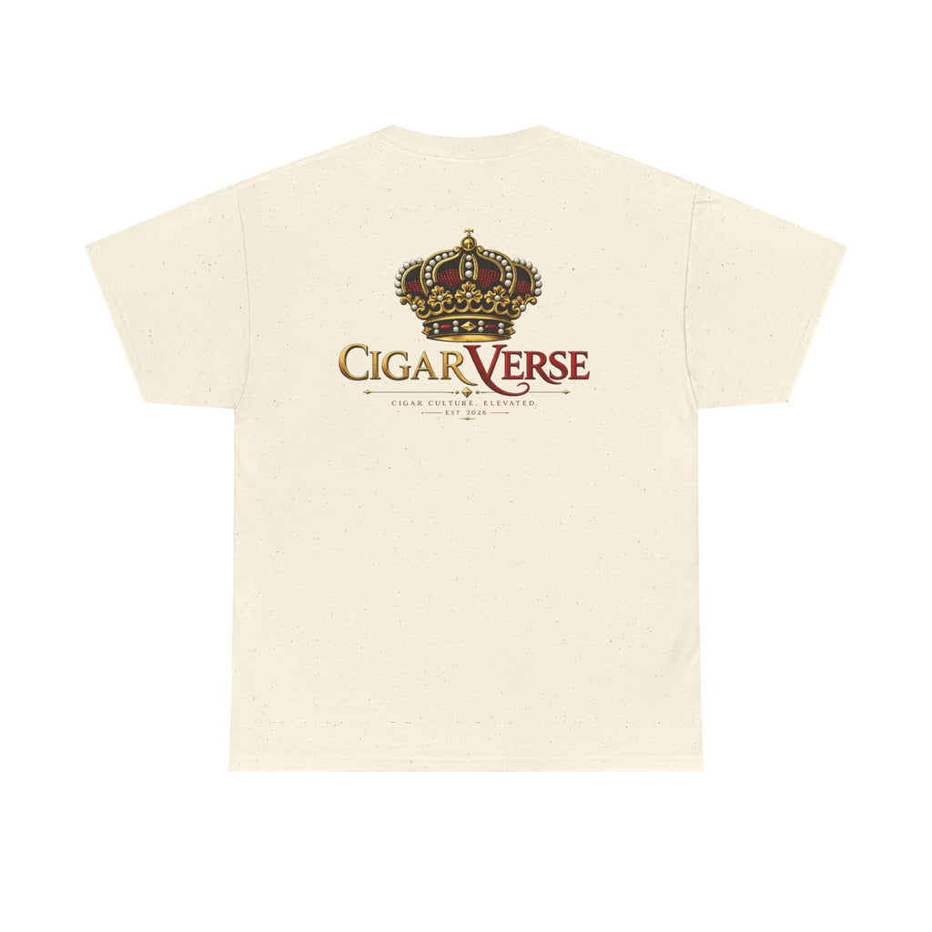 CigarVerse Crown T‑Shirt — Gold Crown Logo Tee for Cigar Lovers
