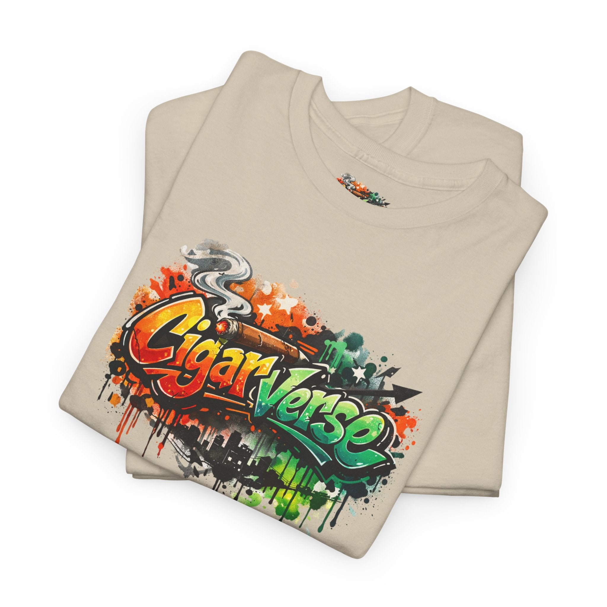 CigarVerse Graffiti Tee - Colorful Art Logo T-Shirt