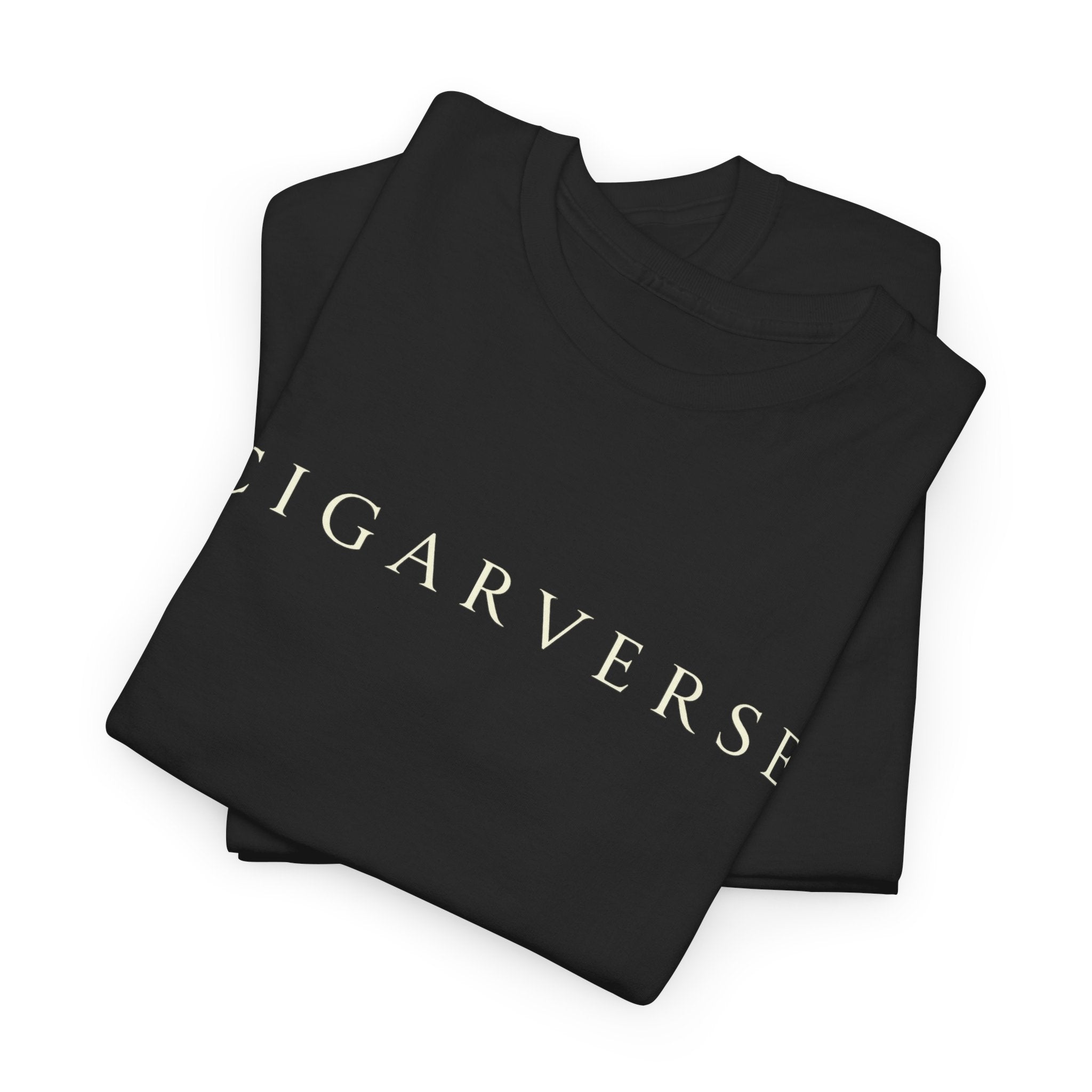 Cigarverse Cream Logo Tee — Minimalist Black Cigar Brand Shirt