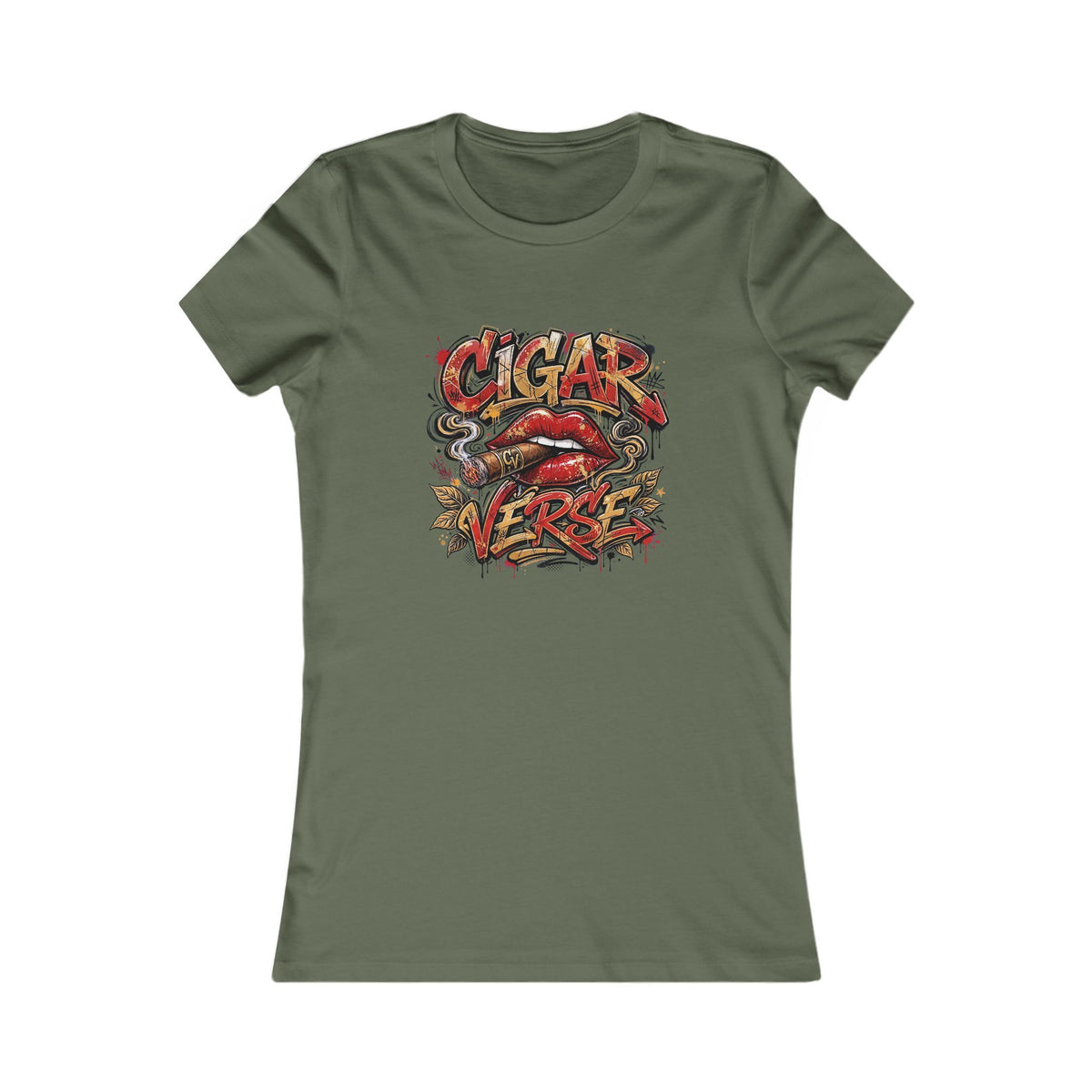 Women's Tee — CIGARVERSE Graphic Lips Vintage Rock Shirt