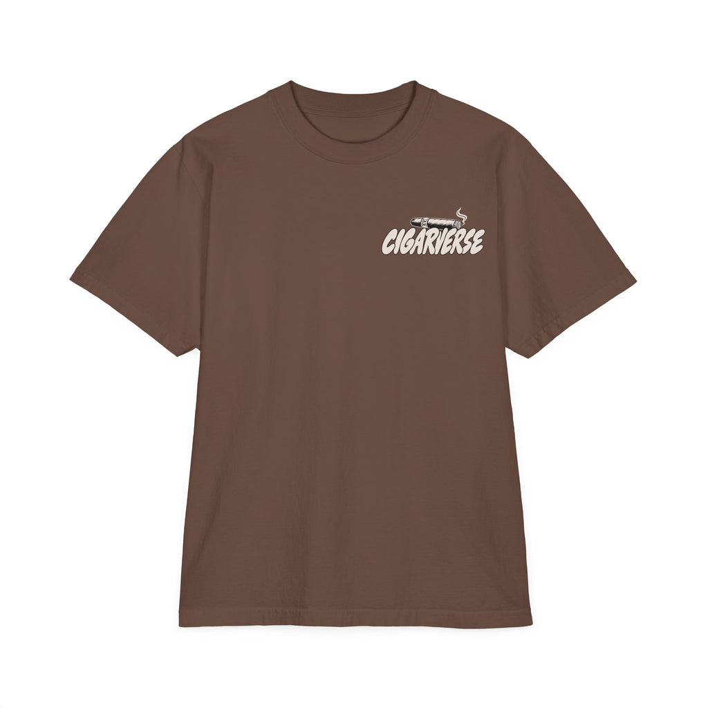 Oversized Premium CIGARVERSE Max Heavyweight T-Shirt — 'Cigar Connoisseur's Paradise' Miami Cigar Tee