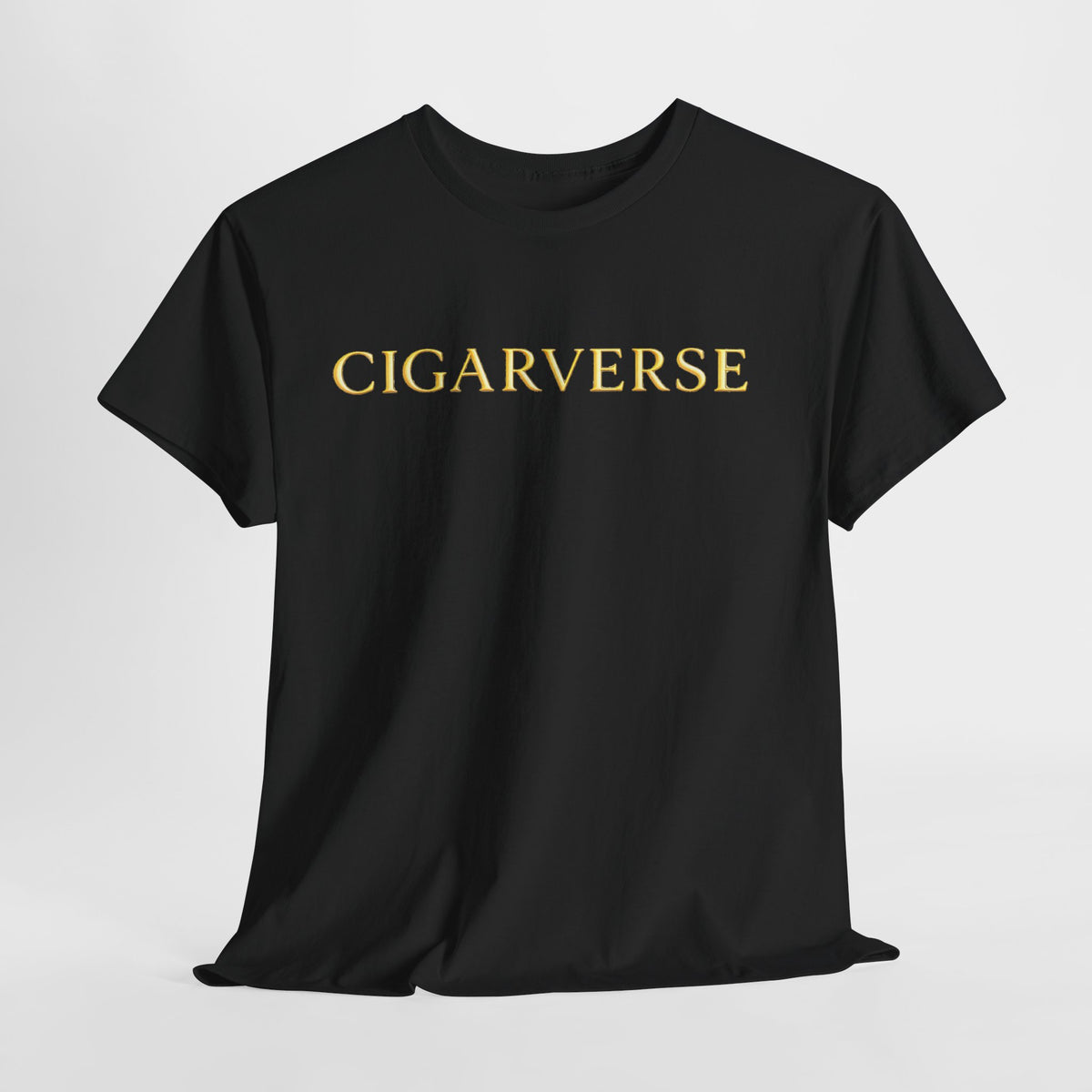 Cigarverse T-Shirt — Bold Gold Logo Tee for Cigar Lovers