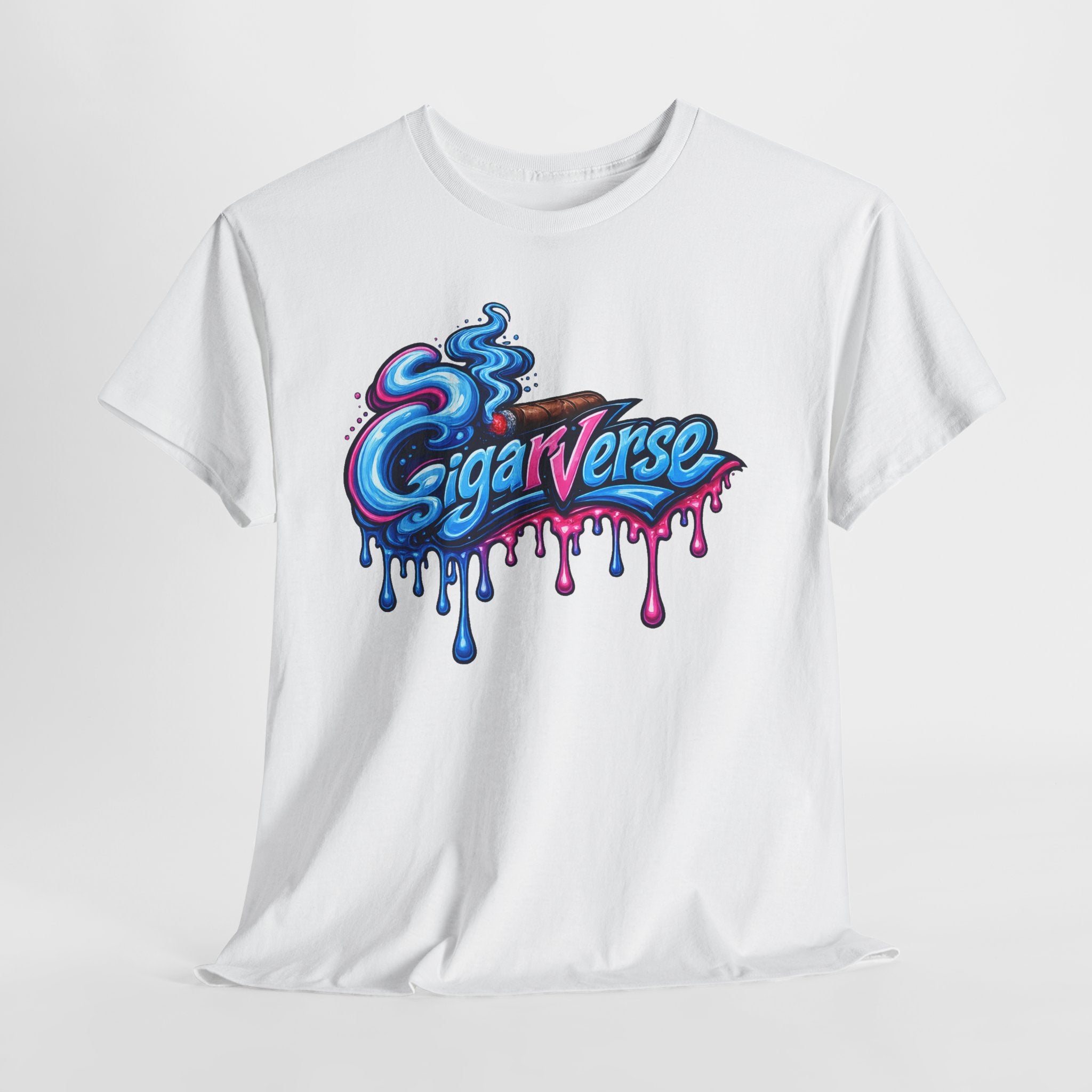 Unisex Graphic Tee — Colorful "CigarVerse" Drip Logo T-Shirt