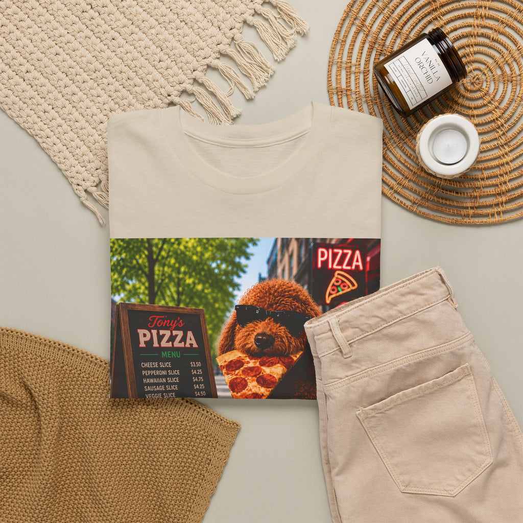 Doodle Pizza Tee — Cute Eating Pizza T-Shirt