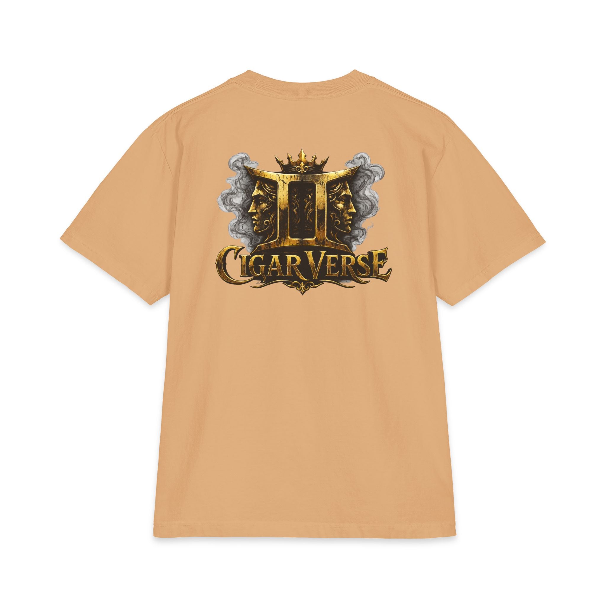 ULTRA PREMIUM HEAVYWEIGHT CigarVerse Graphic T-Shirt — Bold Gold Logo Smoking-Inspired Tee