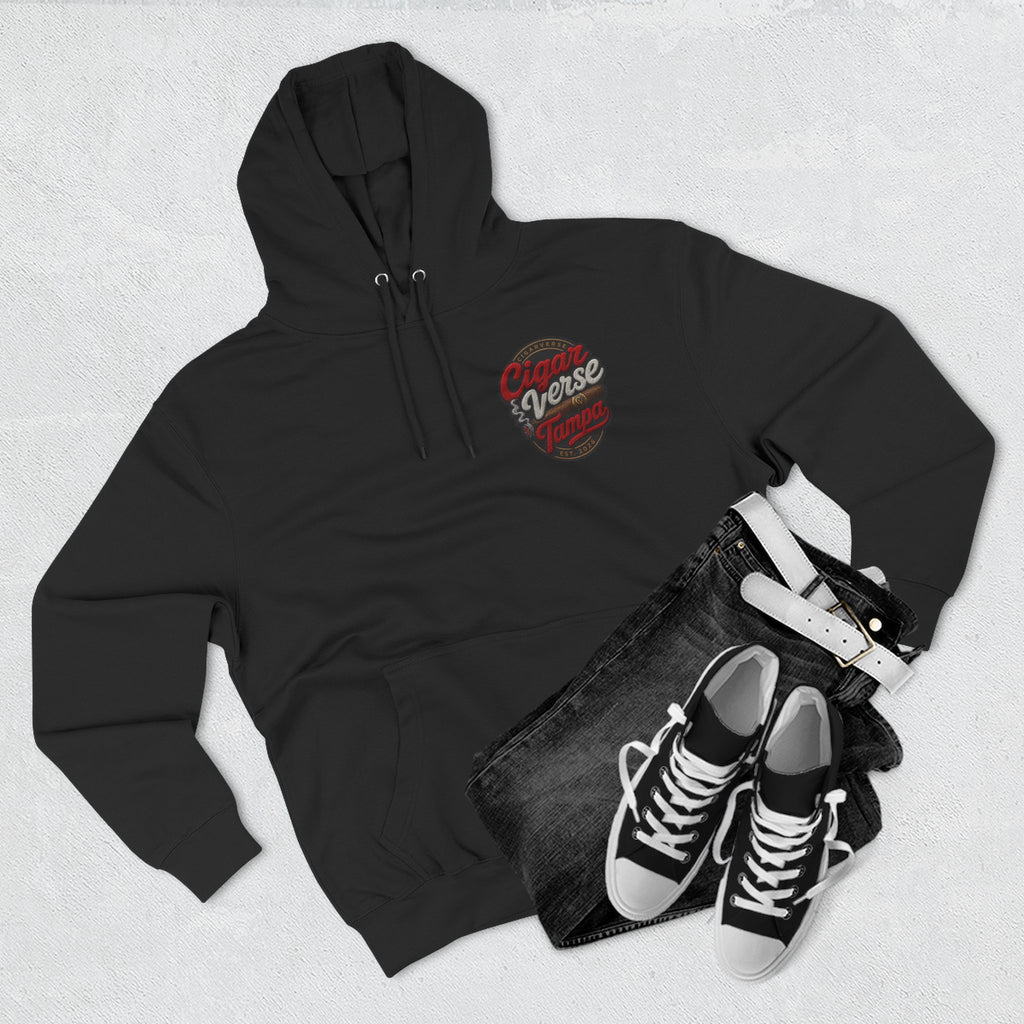 CIGARVERSE Logo Hoodie — Vintage Red Script Chest Print