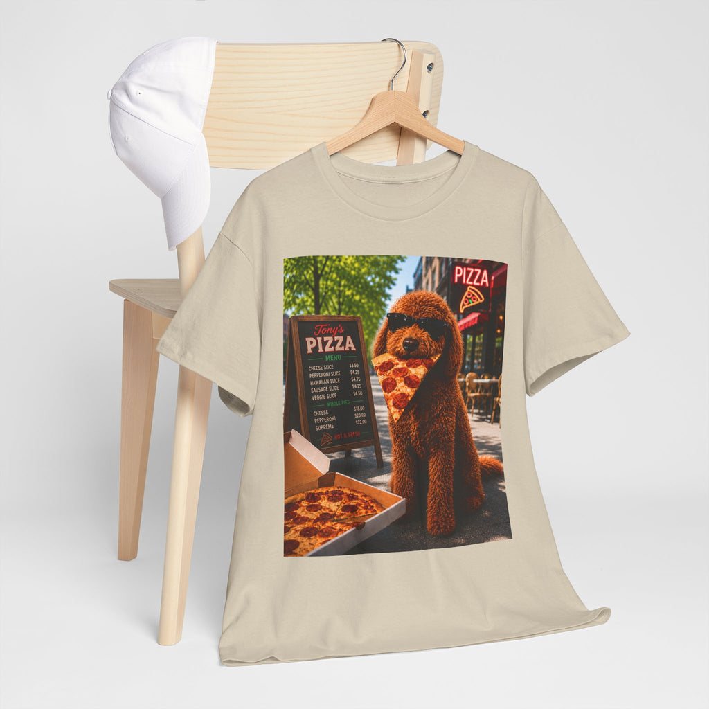 Doodle Pizza Tee — Cute Eating Pizza T-Shirt