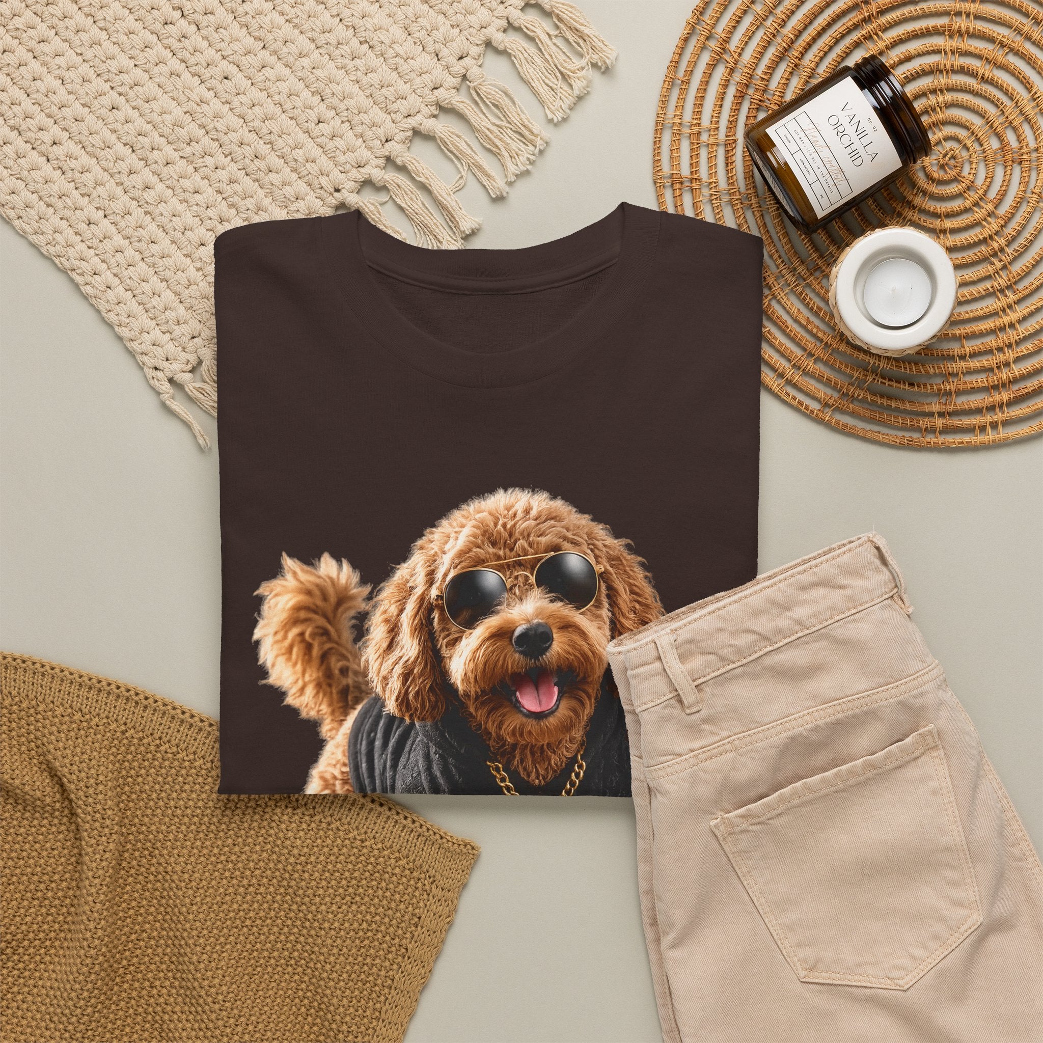 Cute Doodle Dog Photo T-Shirt — Playful Puppy Portrait Tee