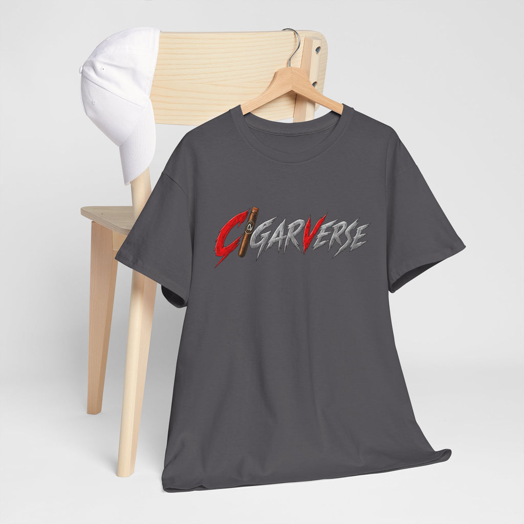 Cigarverse Graphic Tee — Bold Red & Gray Logo T-Shirt