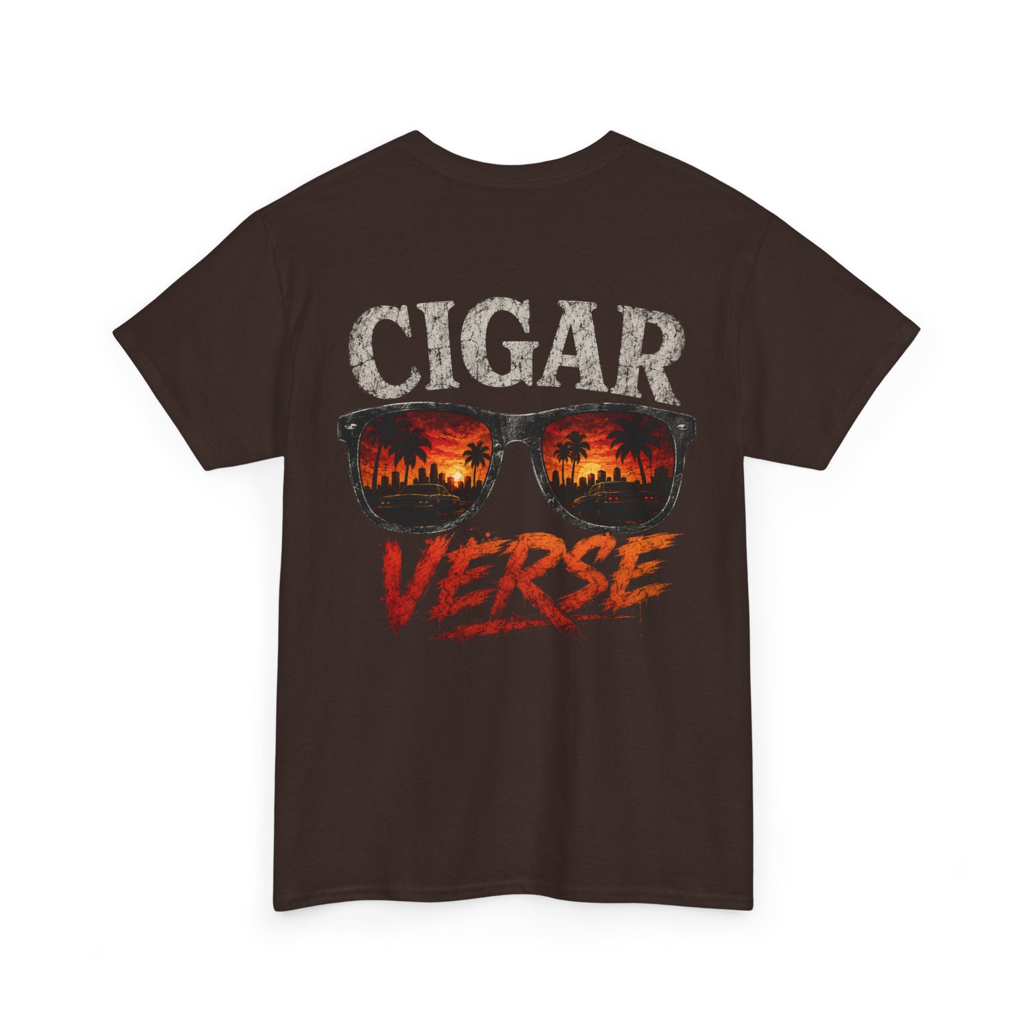 Cigar Verse Graphic Tee — Retro Sunglasses Smoke Design