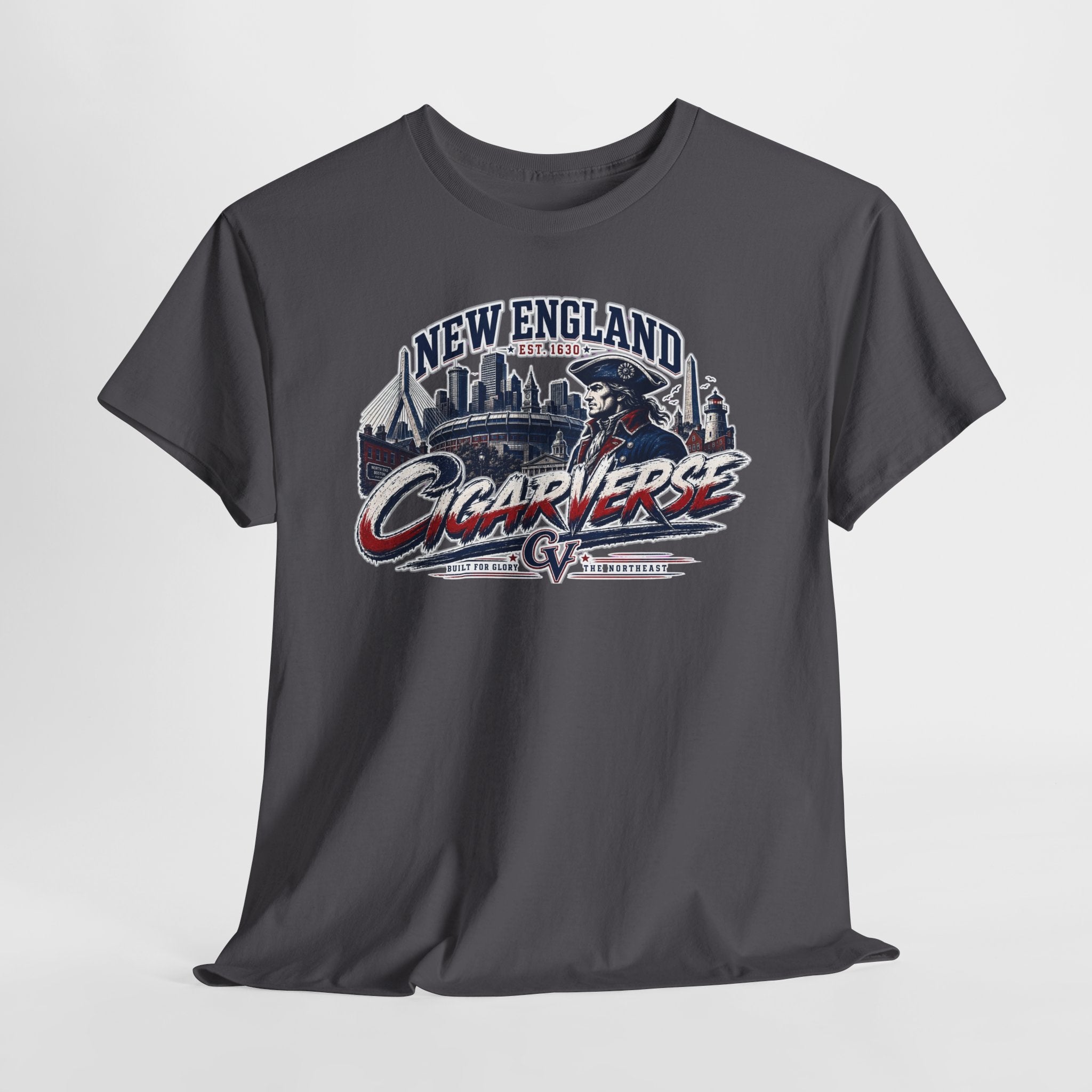 Unisex CIGARVERSE New England T-Shirt — 'NEW ENGLAND CIGARVERSE ' Skyline Graphic Tee