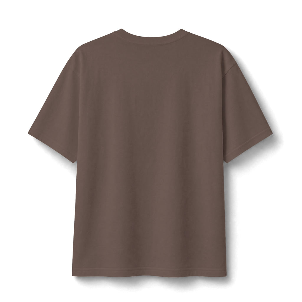 Heavyweight Earthtone Spiral Logo Tee — Rustic Chest-Print Graphic Tee