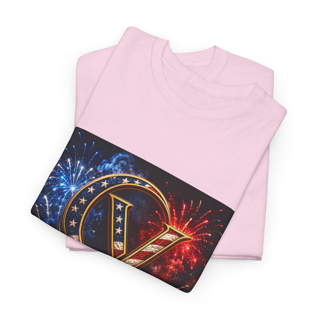 Cigarverse Logo Tee — Patriotic Gold & Flag Emblem Cotton T‑Shirt