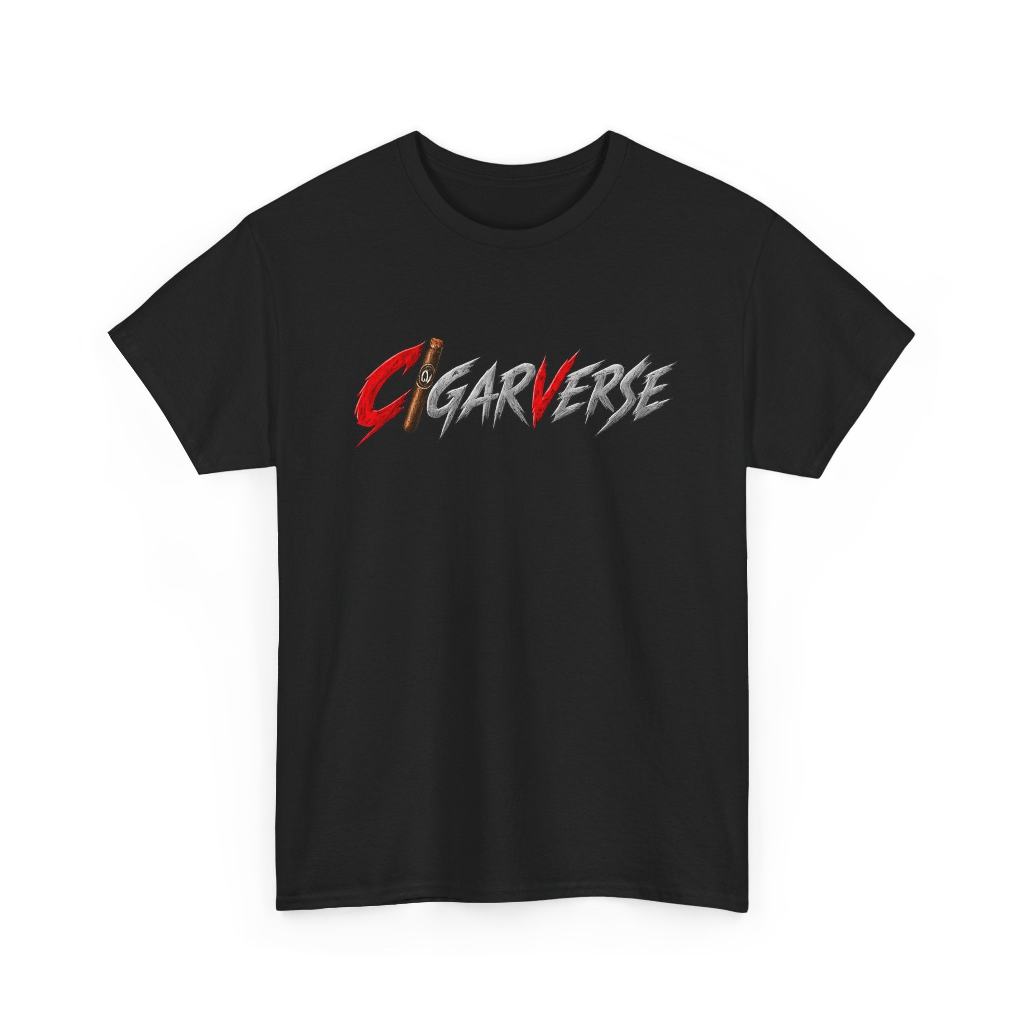 Cigarverse Graphic Tee — Bold Red & Gray Logo T-Shirt
