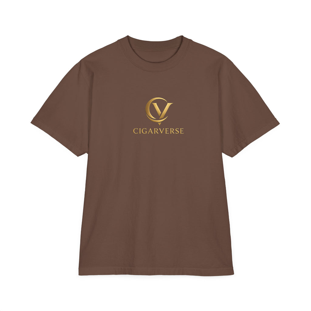 Premium Max Heavyweight Cigarverse Logo T-Shirt — Brown Garment-Dyed Casual Tee