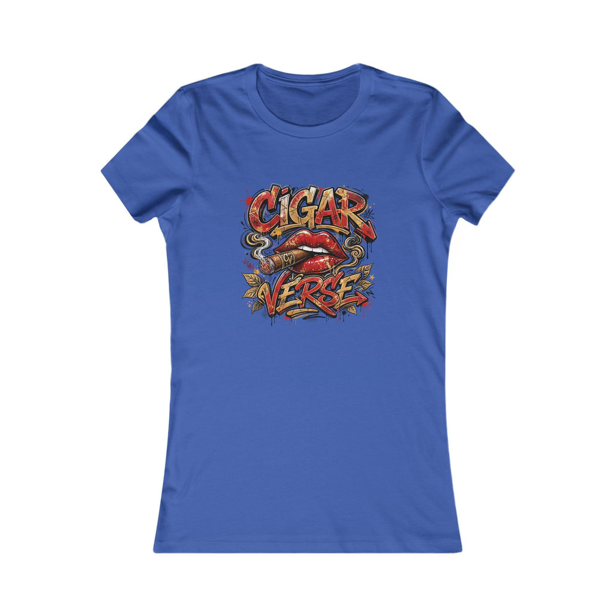 Women's Tee — CIGARVERSE Graphic Lips Vintage Rock Shirt