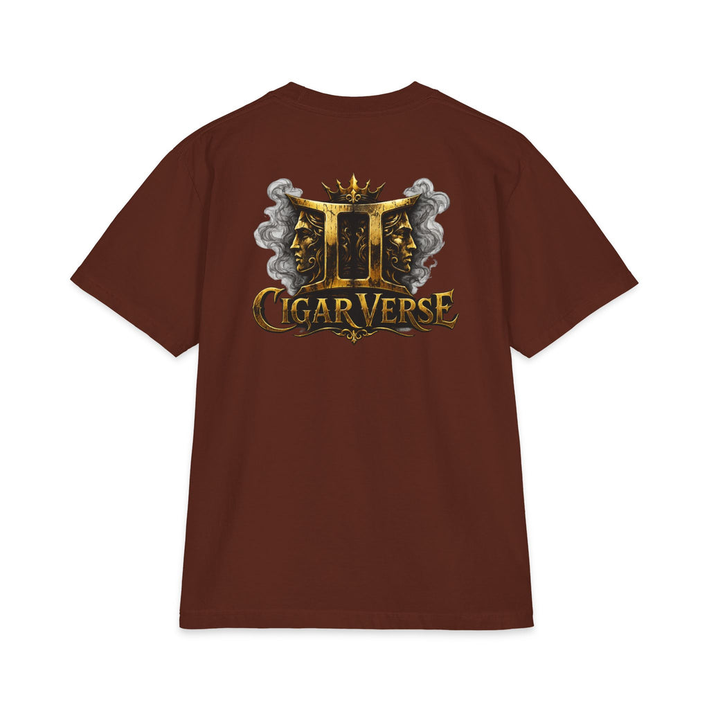 ULTRA PREMIUM HEAVYWEIGHT CigarVerse Graphic T-Shirt — Bold Gold Logo Smoking-Inspired Tee