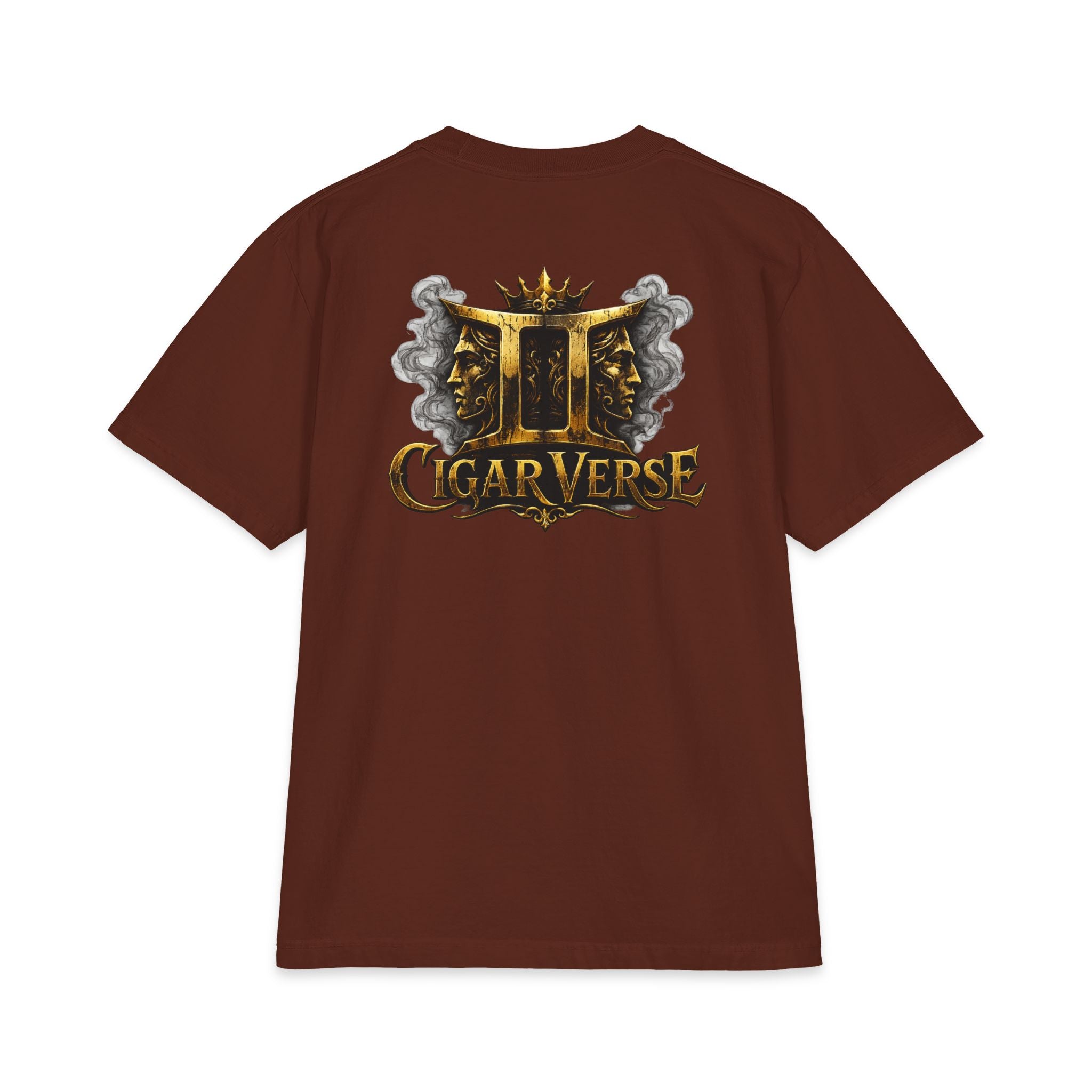 ULTRA PREMIUM HEAVYWEIGHT CigarVerse Graphic T-Shirt — Bold Gold Logo Smoking-Inspired Tee