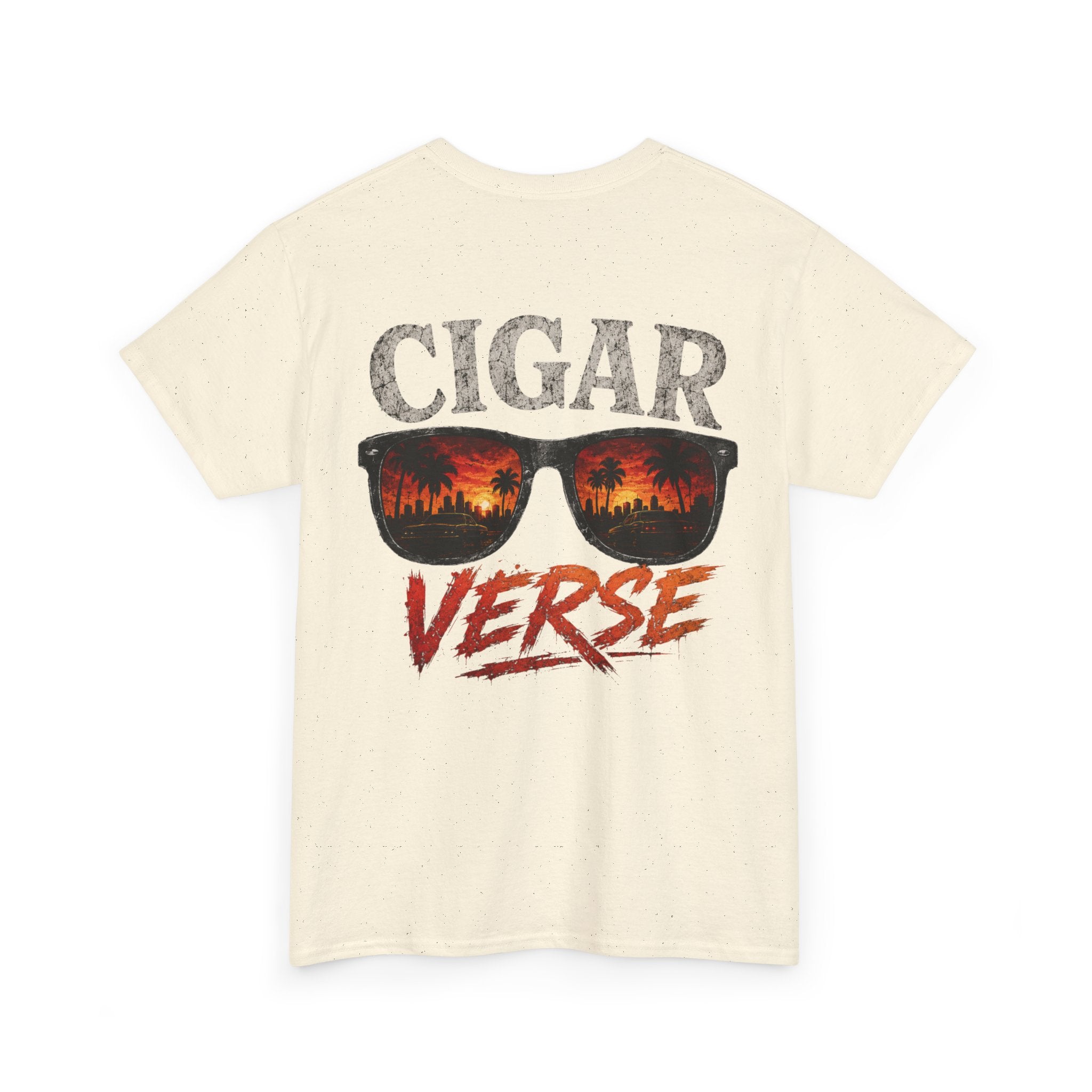 Cigar Verse Graphic Tee — Retro Sunglasses Smoke Design