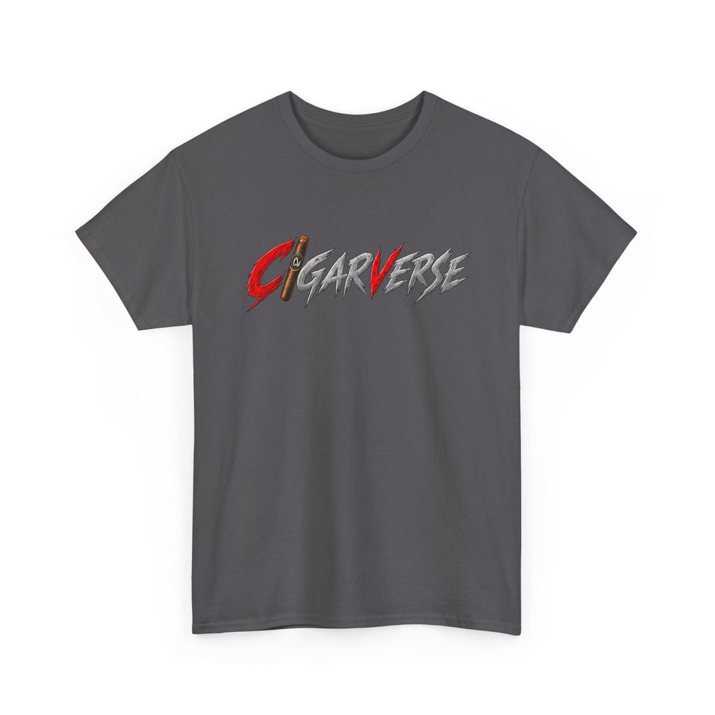 Cigarverse Graphic Tee — Bold Red & Gray Logo T-Shirt