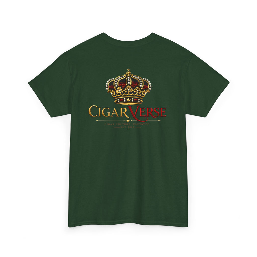 CigarVerse Crown T‑Shirt — Gold Crown Logo Tee for Cigar Lovers