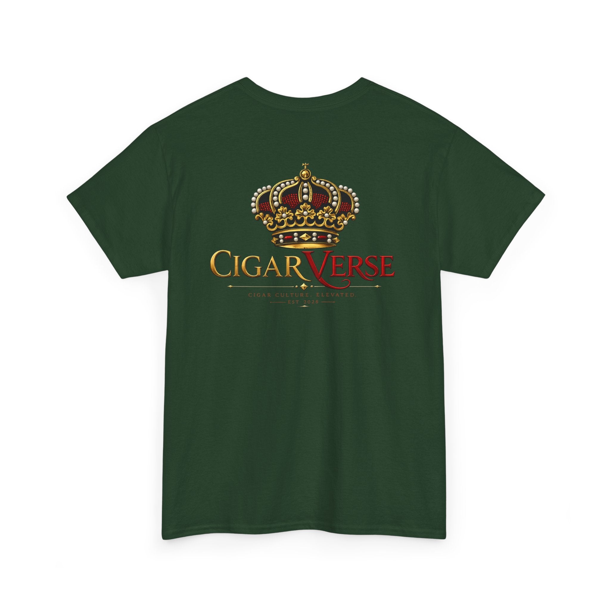 CigarVerse Crown T‑Shirt — Gold Crown Logo Tee for Cigar Lovers