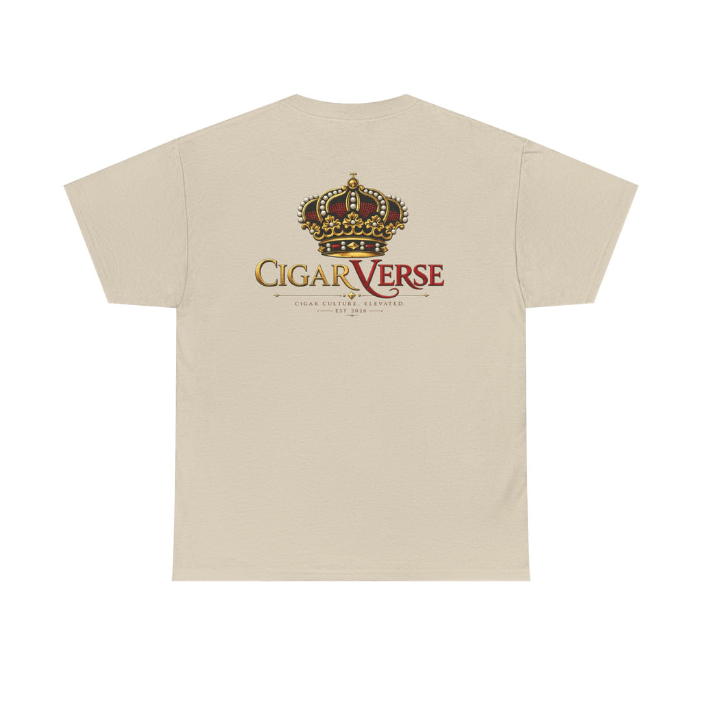 CigarVerse Crown T‑Shirt — Gold Crown Logo Tee for Cigar Lovers