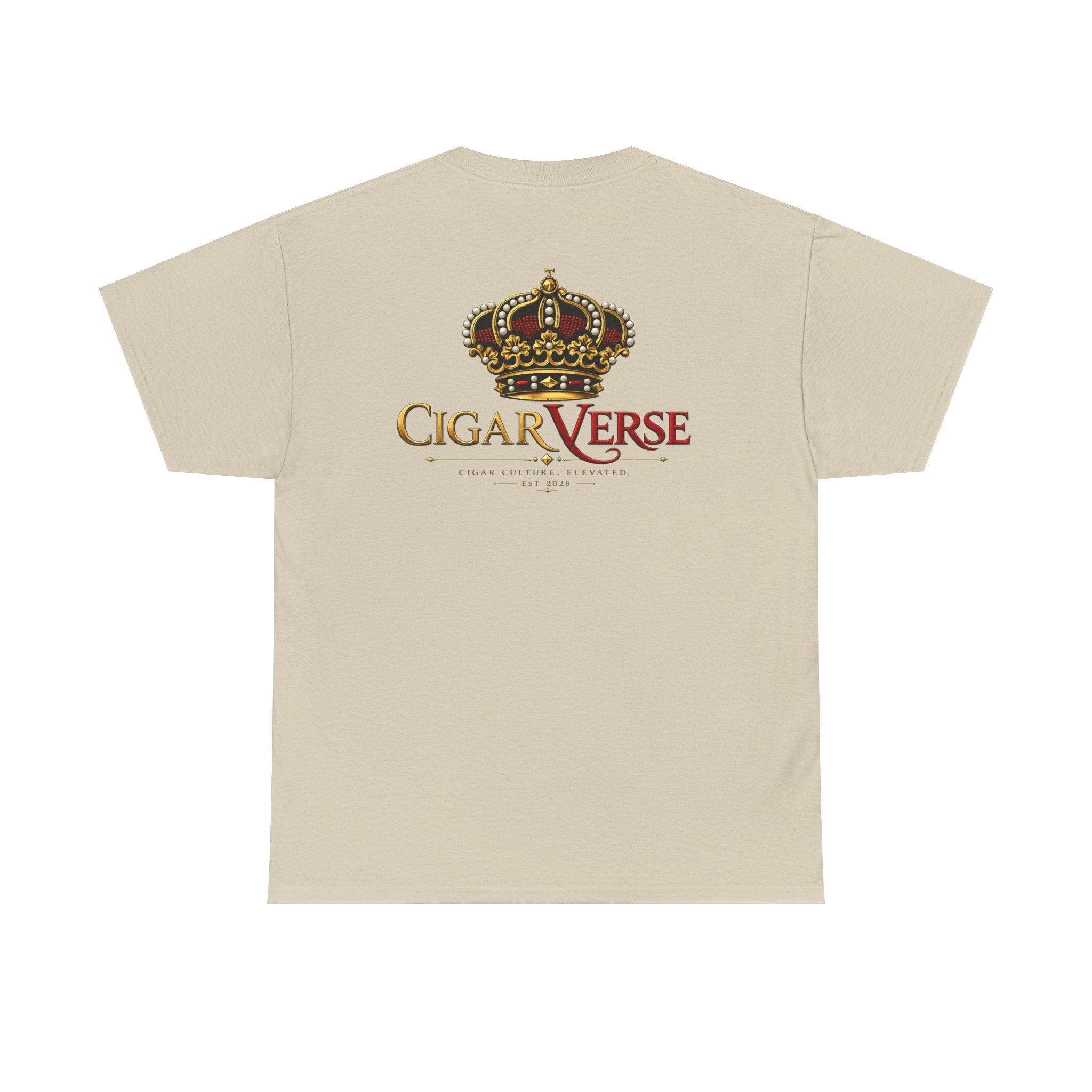 CigarVerse Crown T‑Shirt — Gold Crown Logo Tee for Cigar Lovers