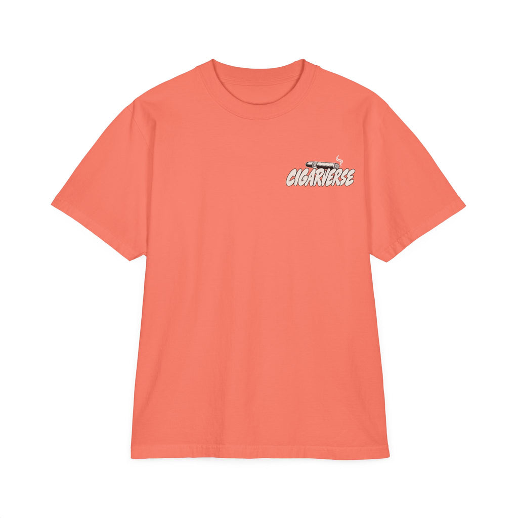 Oversized Premium Max Heavyweight CIGARVERSE Graphic T-Shirt — 'Cigar Connoisseur's Paradise' Chest & Back Print