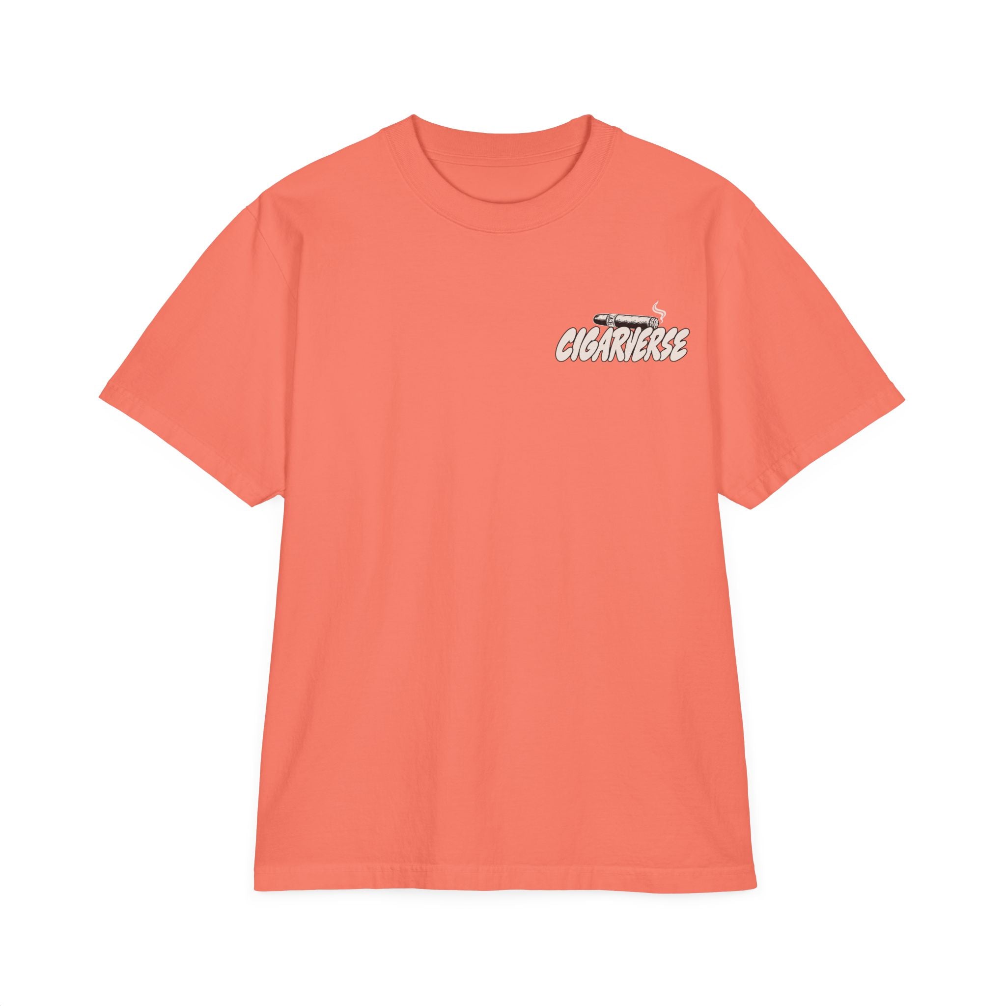 Oversized Premium Max Heavyweight CIGARVERSE Graphic T-Shirt — 'Cigar Connoisseur's Paradise' Chest & Back Print