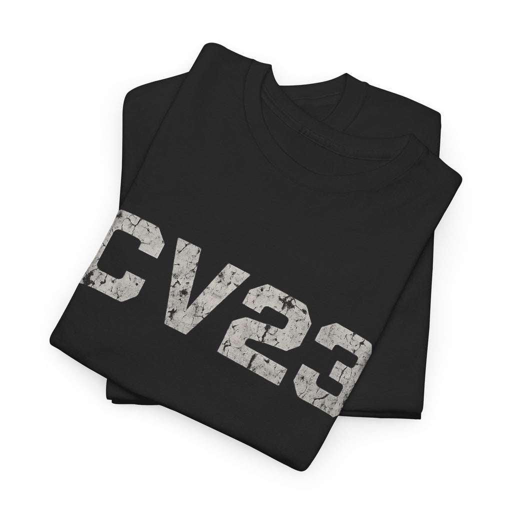 White CV23 Logo T-Shirt — Minimal Graphic Tee