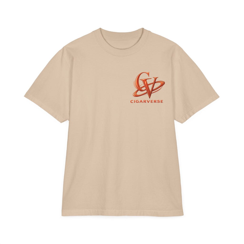 Premium Max Heavyweight Cigarverse Logo T-Shirt — Vintage Garment-Dyed Drop-Shoulder Tee