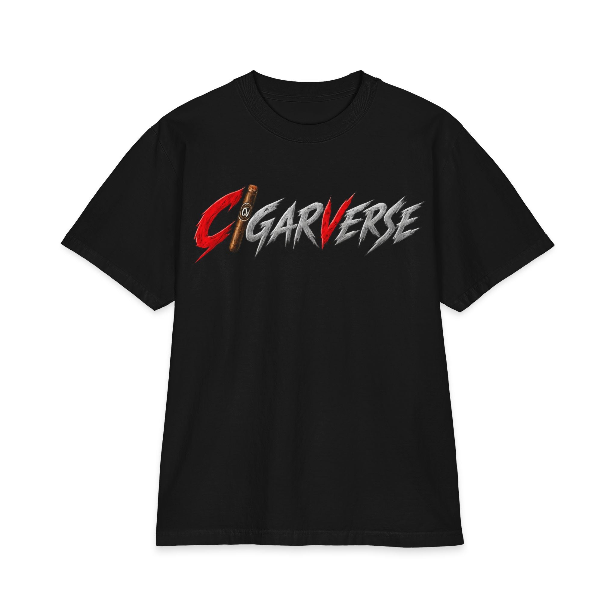 Premium CigarVerse Graphic Tee — Retro Cigar Logo Short Sleeve