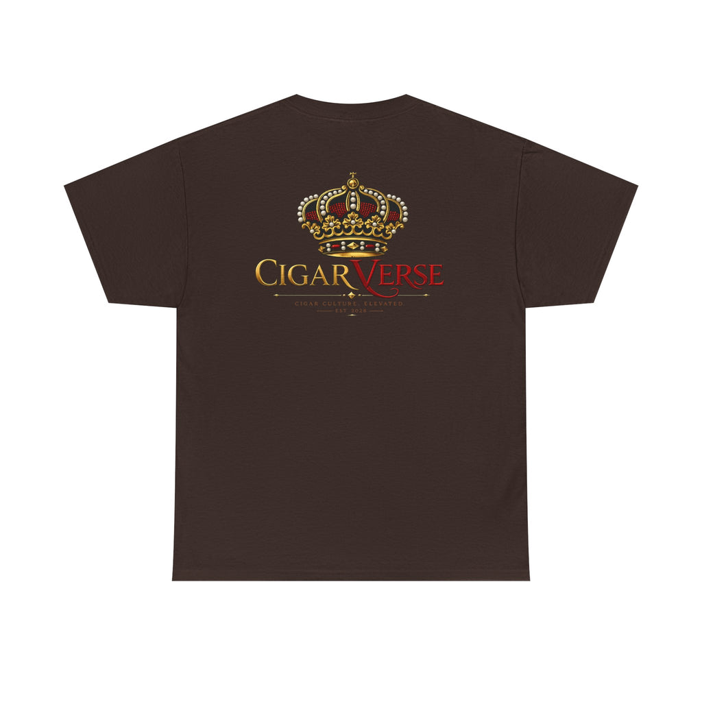 CigarVerse Crown T‑Shirt — Gold Crown Logo Tee for Cigar Lovers