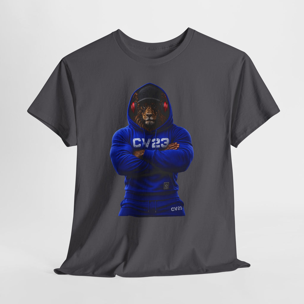 Hooded Lion Graphic Tee — Hoodie Gym Wear T-Shirt