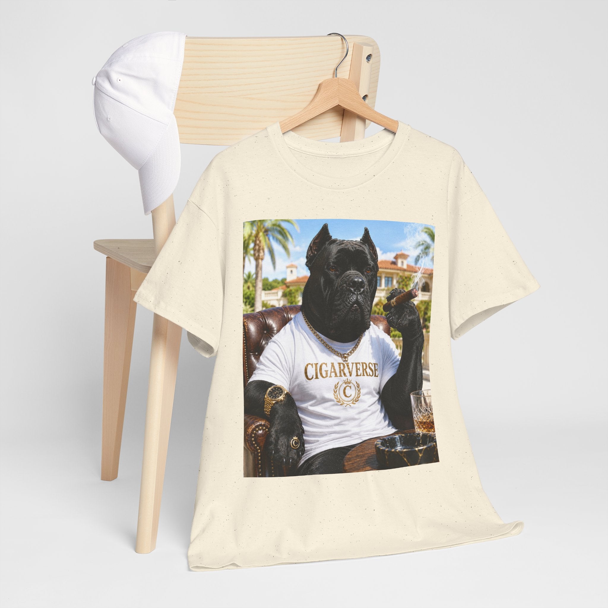 Cigarverse Graphic Tee — Vintage Smoker Dog Artwork