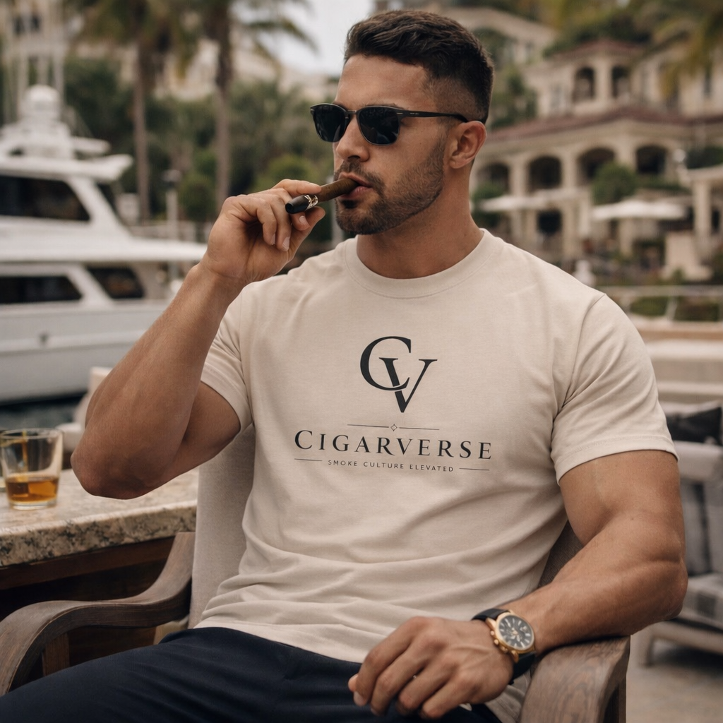 Premium Heavyweight CigarVerse Logo T-Shirt — Clean Minimalist Cigar Lifestyle Tee