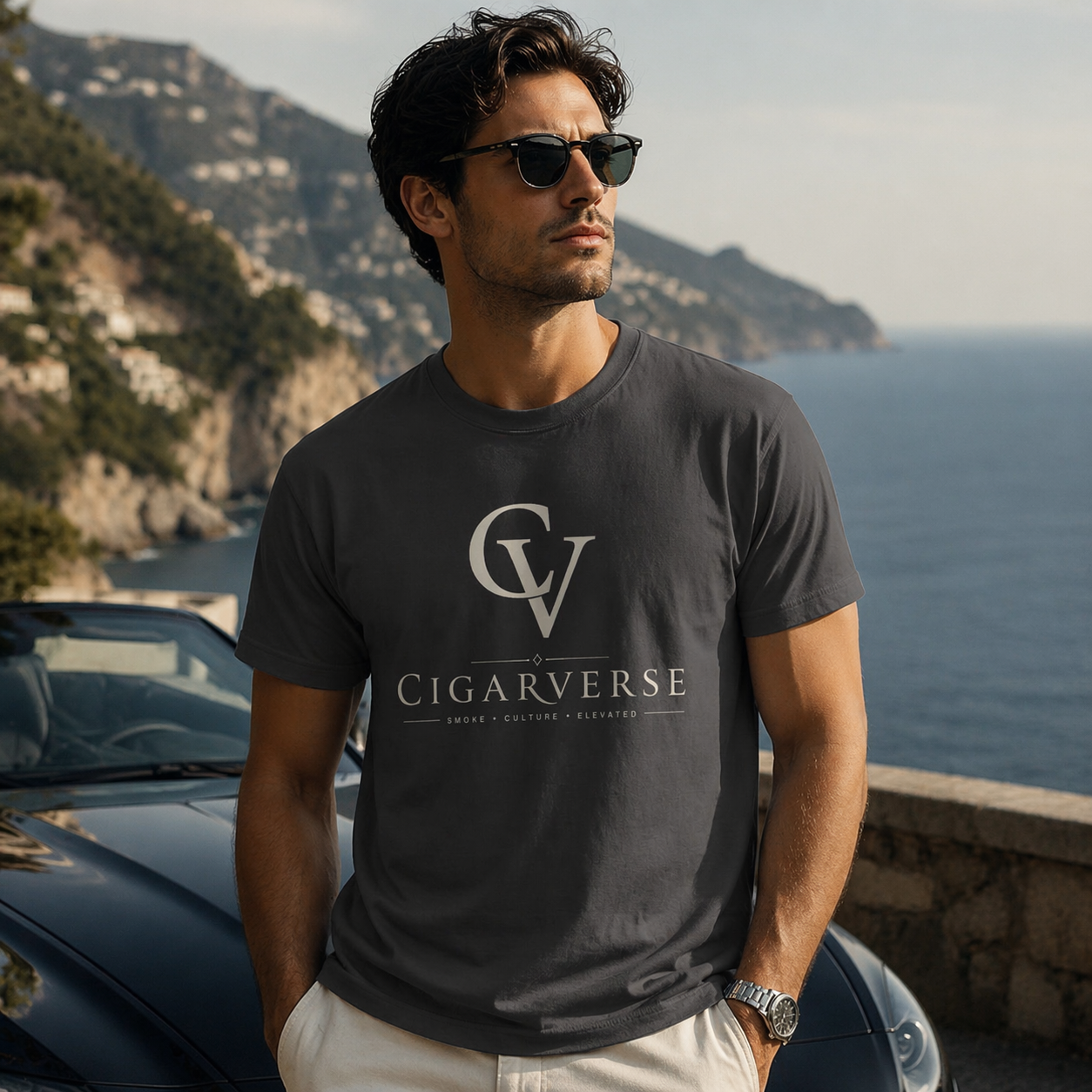 Premium Heavyweight “Cream Logo” Cigarverse T-Shirt