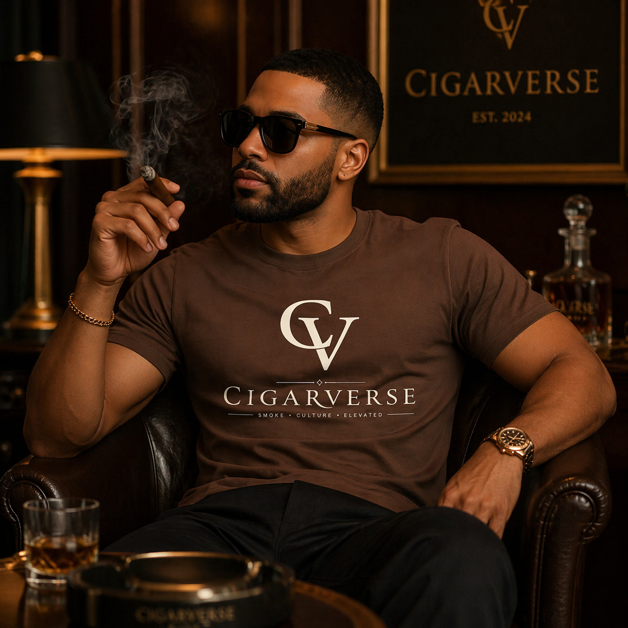 Premium Heavyweight “Cream Logo” Cigarverse T-Shirt