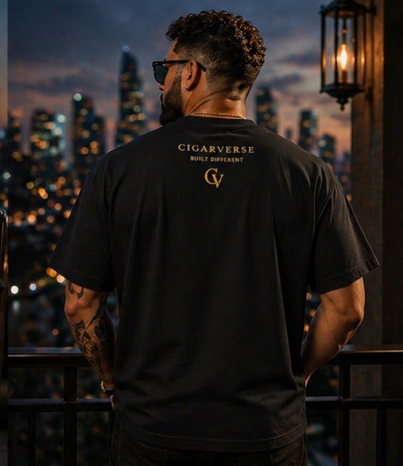 Ultra Premium Heavyweight CIGARVERSE “Ruthless” Gold Logo T-Shirt