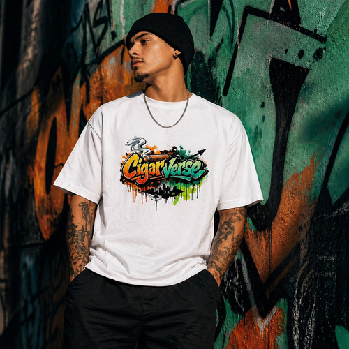 CigarVerse Graffiti Tee - Colorful Art Logo T-Shirt