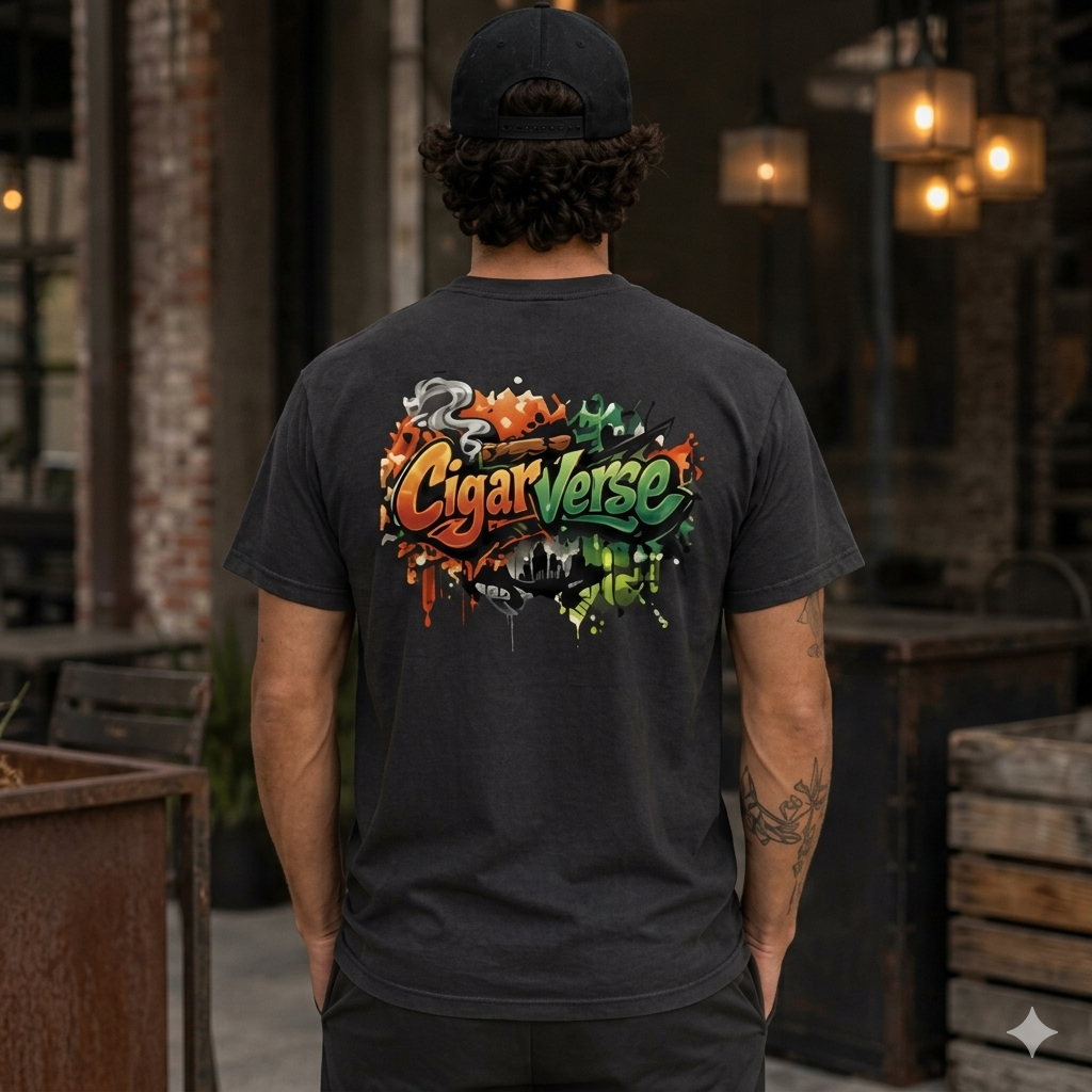 Graphic Tee — 'CigarVerse' Colorful Graffiti Logo T-Shirt