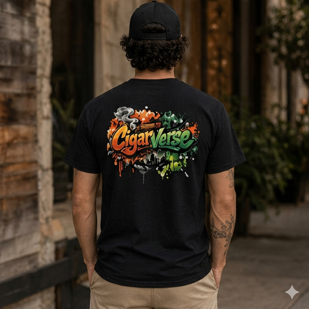 Graphic Tee — 'CigarVerse' Colorful Graffiti Logo T-Shirt