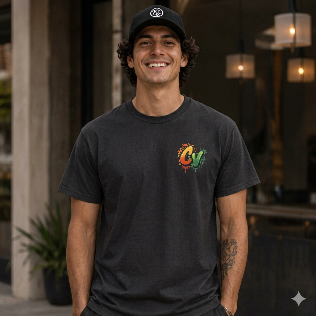 Graphic Tee — 'CigarVerse' Colorful Graffiti Logo T-Shirt