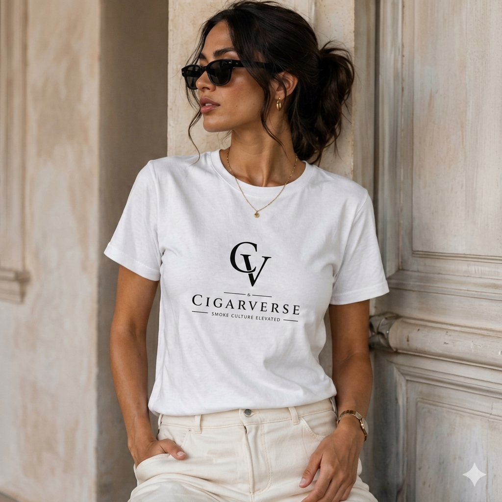 Cigarverse Women’s Black CV Logo Tee