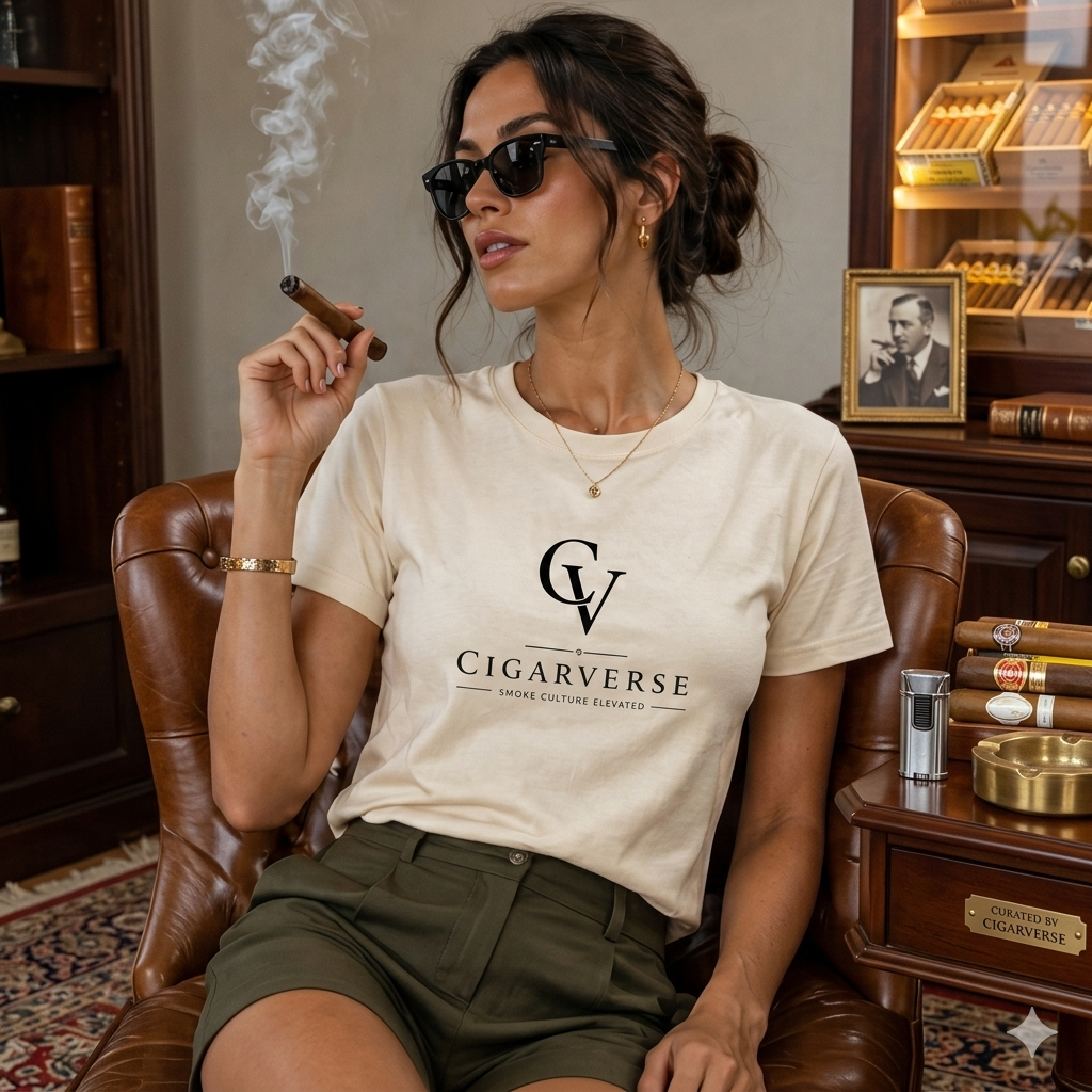Cigarverse Women’s Black CV Logo Tee
