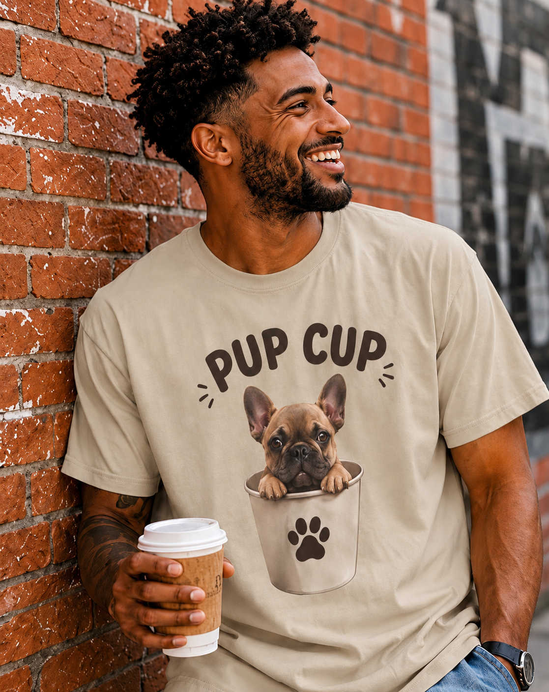 Pup Cup T‑Shirt — Cute French Bulldog Puppy Tee