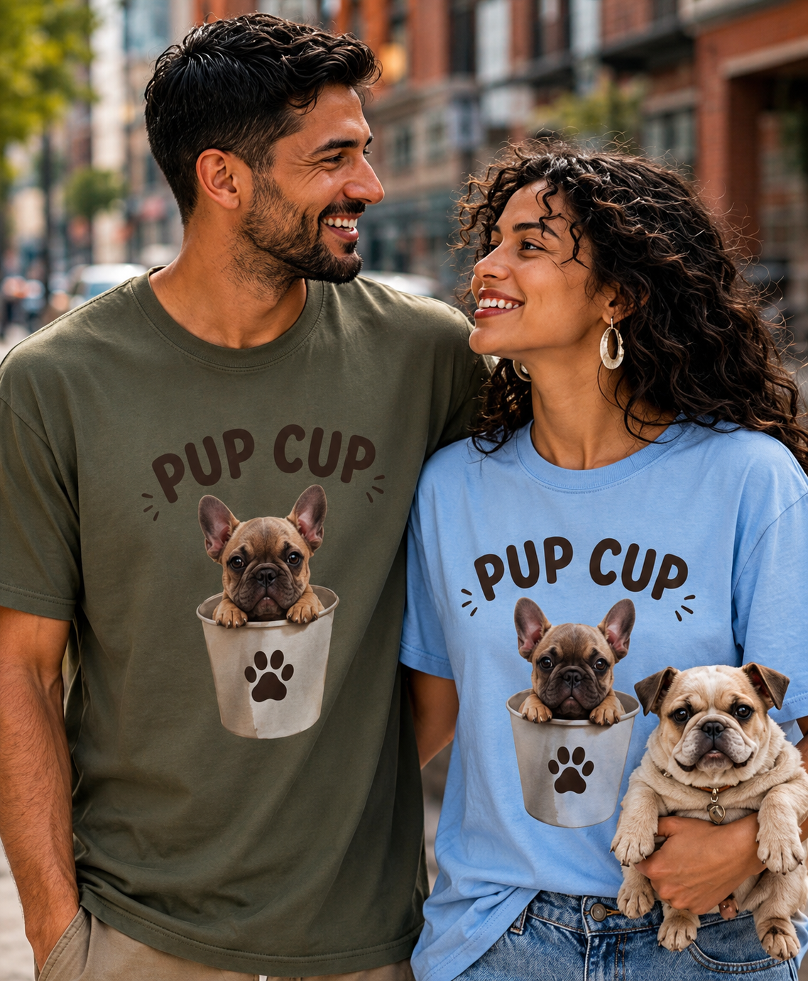 Pup Cup T‑Shirt — Cute French Bulldog Puppy Tee