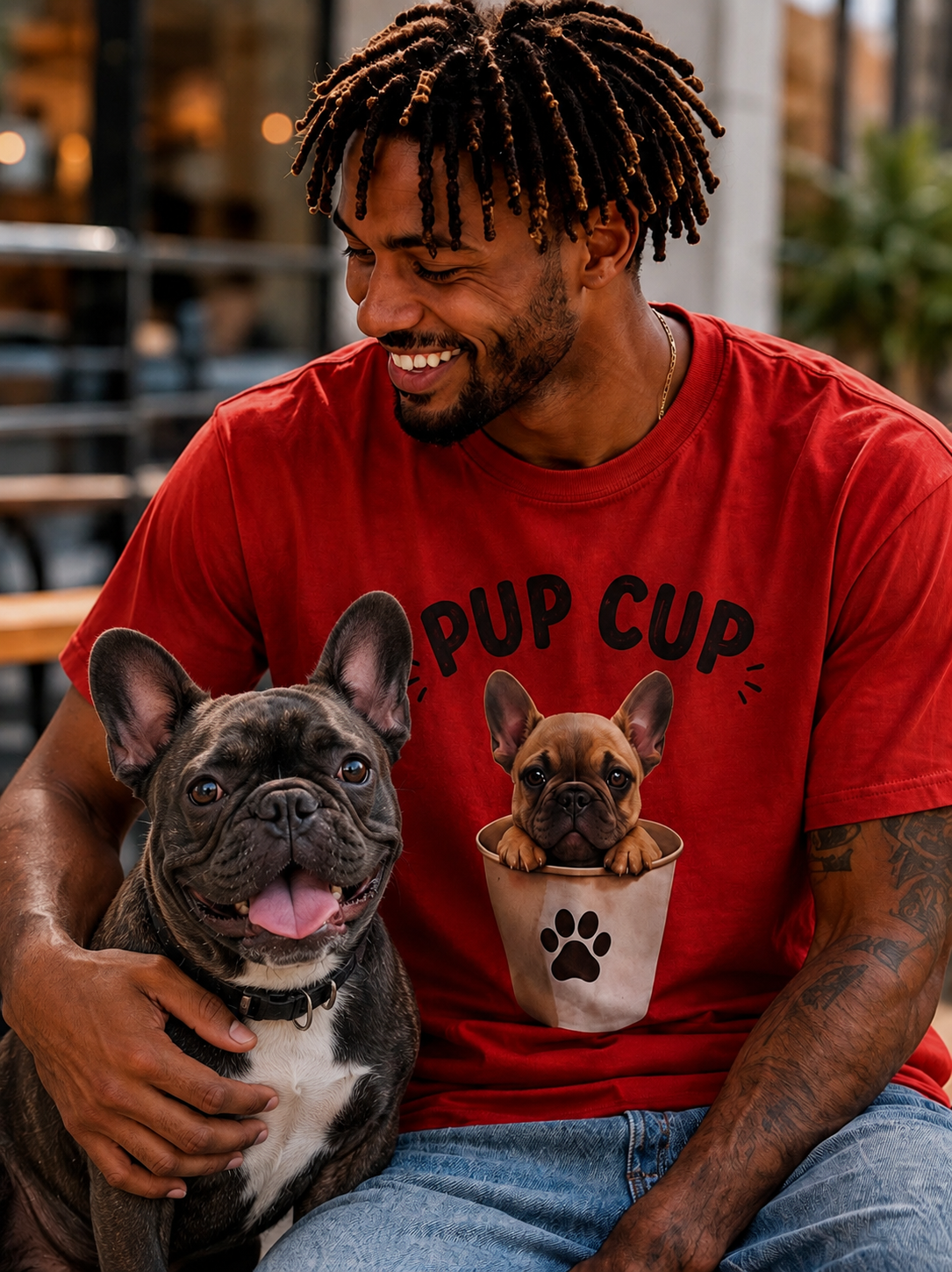 Pup Cup T‑Shirt — Cute French Bulldog Puppy Tee